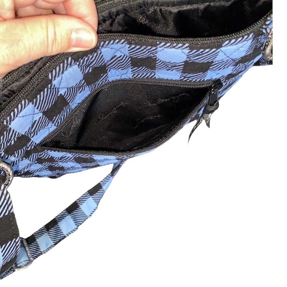 VERA BRADLEY Hipster Crossbody/Shoulder Bag Black/Blue Buffalo Check/Pla… - Picture 7 of 12